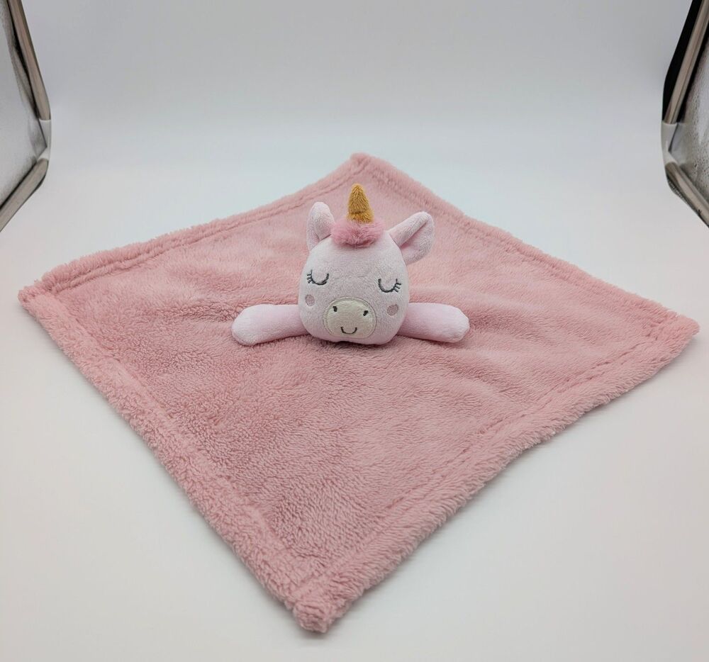 Baby Gear Pink Unicorn Plush Lovey Security Blanket 14" Soft